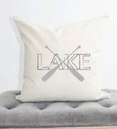Lake Pillow Cover, Lakehouse Beach Pillow, Gift, Housewarming Cabin House - thumbnail 1