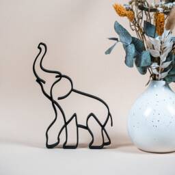 Elephant - Line Art 3D Print Modern Decoration & Gift Idea For Animal Lovers - thumbnail 1