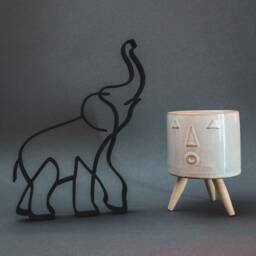 Elephant - Line Art 3D Print Modern Decoration & Gift Idea For Animal Lovers - thumbnail 3