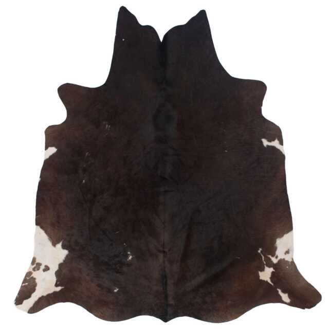 Brown & White Cowhide Rug Extra Large Hair-On Leather Accent - 78x66 Inches - image 1