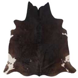 Brown & White Cowhide Rug Extra Large Hair-On Leather Accent - 78x66 Inches - thumbnail 1