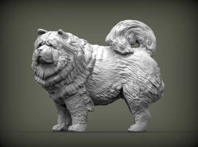 3D Printed Chow Figurine Dog Memorial Keepsake - image 1