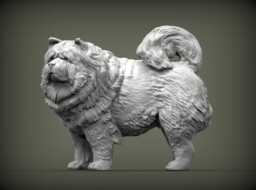 3D Printed Chow Figurine Dog Memorial Keepsake