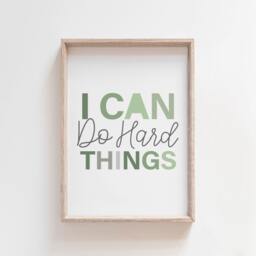 I Can Do Hard Things, Boys Bedroom Prints, Nursery Wall Art, Poster, Motivational Art - thumbnail 1
