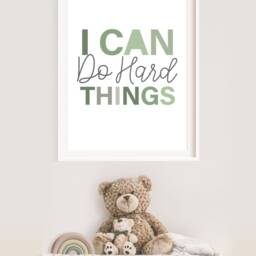 I Can Do Hard Things, Boys Bedroom Prints, Nursery Wall Art, Poster, Motivational Art - thumbnail 2