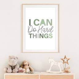 I Can Do Hard Things, Boys Bedroom Prints, Nursery Wall Art, Poster, Motivational Art - thumbnail 3