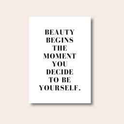 Beauty Begins Print - Bedroom Inspirational Quote Modern Wall Decor Living Room Typography - thumbnail 1