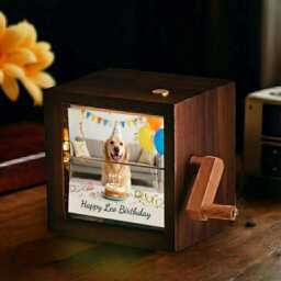Pet Photo Flipbook Frame, Personalized Dog Picture Box With Light, Custom Celebration Gift, Lover Birthday - thumbnail 3