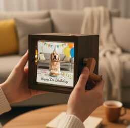 Pet Photo Flipbook Frame, Personalized Dog Picture Box With Light, Custom Celebration Gift, Lover Birthday - thumbnail 1
