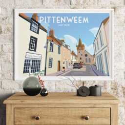 Pittenweem Scotland Art Print East Neuk Clock Tower Illustration - thumbnail 3