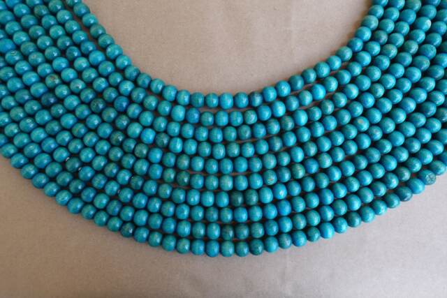 Turquoise Wooden Bead Garland, Christmas Tree Decoration