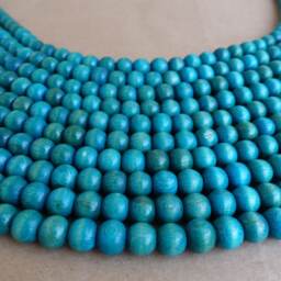 Turquoise Wooden Bead Garland, Christmas Tree Decoration - thumbnail 3
