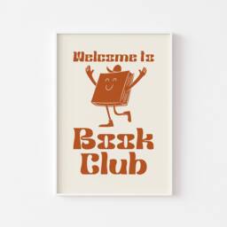 Book Club Retro Print - Welcome To Club, Character, Simple Poster, 70S 80S 90S Art, Fun Quirky Literature, Novel - thumbnail 2