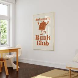 Book Club Retro Print - Welcome To Club, Character, Simple Poster, 70S 80S 90S Art, Fun Quirky Literature, Novel - thumbnail 3