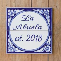 Blue Flowers Custum House Sign, Name Plaque, Garden Adress Sign For Home, Personalized Home - thumbnail 2