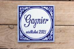 Blue Flowers Custum House Sign, Name Plaque, Garden Adress Sign For Home, Personalized Home - thumbnail 1