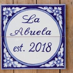 Blue Flowers Custum House Sign, Name Plaque, Garden Adress Sign For Home, Personalized Home - thumbnail 3