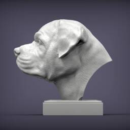 3D Printed Rottweiler Bust Pet Memorial Dog Figurine - thumbnail 3