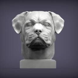 3D Printed Rottweiler Bust Pet Memorial Dog Figurine - thumbnail 2