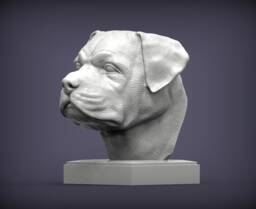 3D Printed Rottweiler Bust Pet Memorial Dog Figurine - thumbnail 1