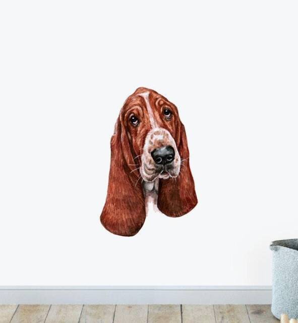 Bassethound Dog Wall Sticker Decal - Dogs & Pets Stickers, Art, Decals, Kids Animals Decals
