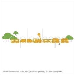 Train With Clouds Decal Set - Kids Vinyl Wall Sticker - thumbnail 2