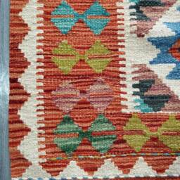 Handmade Kilim Rug, Artisan Afghan Turkish Navajo Geometric Wool Rug 127x83 cm - thumbnail 4