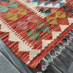 Handmade Kilim Rug, Artisan Afghan Turkish Navajo Geometric Wool Rug 127x83 cm - thumbnail 2