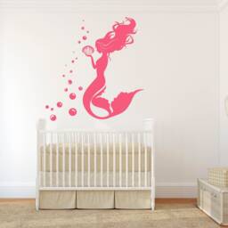 Mermaid Wall Decals For Girly Bathroom Decor Or Girls Nursery, Sticker Perfect Artwork - thumbnail 3