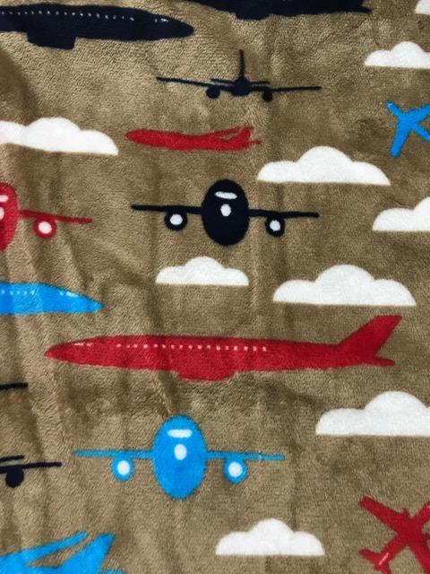 Free Embroidery Airplanes Aloft Minky & Satin Baby Blanket 30 X 35 - image 1