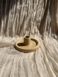 Cream Candlestick Holder, Neutral Candle Gift Homeware, Boho Home Decor, Speckled Stick Holder - thumbnail 1