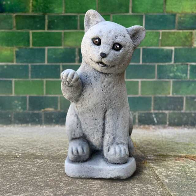 Cute Concrete Kitty Sculpture Handmade Cat Figure Cement Kitten Statue Outdoor Pet Ornament Memorial Decor Garden Patio Art Gift - image 1