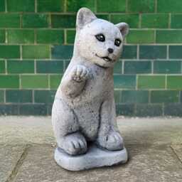 Cute Concrete Kitty Sculpture Handmade Cat Figure Cement Kitten Statue Outdoor Pet Ornament Memorial Decor Garden Patio Art Gift - thumbnail 3