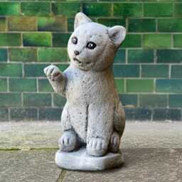 Cute Concrete Kitty Sculpture Handmade Cat Figure Cement Kitten Statue Outdoor Pet Ornament Memorial Decor Garden Patio Art Gift - thumbnail 2