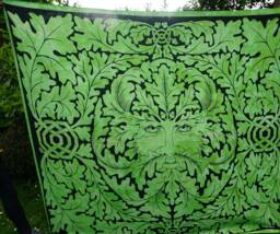 Green Man Tapestry, Double/King Size Wall Hanging, Bohemian Decor - thumbnail 1