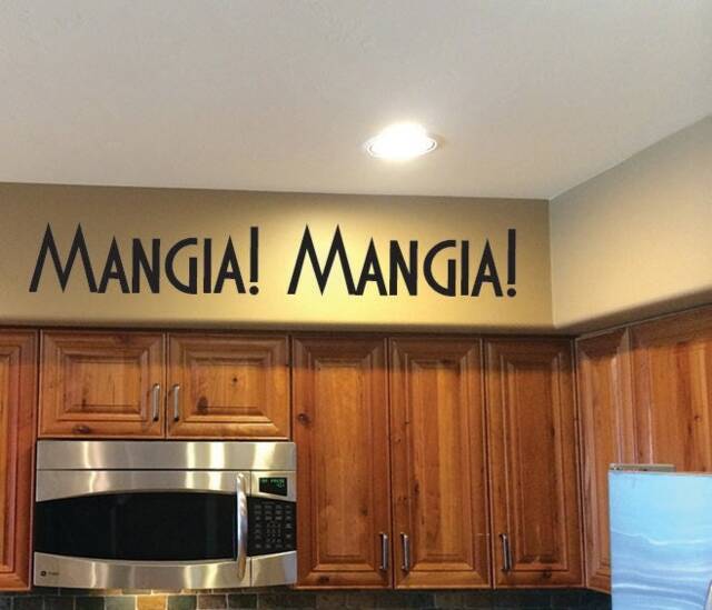 Italian Kitchen Decor. Mangia Vinyl Wall Decal - image 1