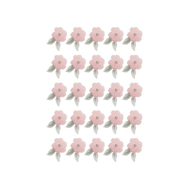 Elsa Dusky Pink Flowers Fabric Wall Stickers - Removable & Reusable - image 1