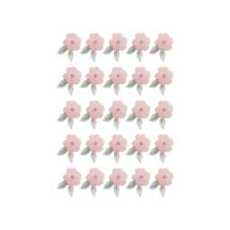 Elsa Dusky Pink Flowers Fabric Wall Stickers - Removable & Reusable