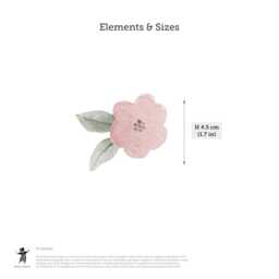 Elsa Dusky Pink Flowers Fabric Wall Stickers - Removable & Reusable - thumbnail 3