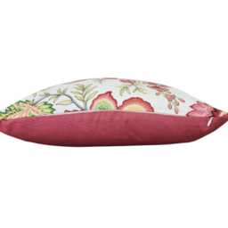 Robert Allen Jacobean Floral Pillow Cover Red Hot Pink, Designer Cushion Covers - thumbnail 4