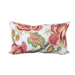 Robert Allen Jacobean Floral Pillow Cover Red Hot Pink, Designer Cushion Covers - thumbnail 3