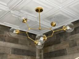 Chronos Modern 6 Light 6In Globe Sputnik Mid Century Industrial Chandelier