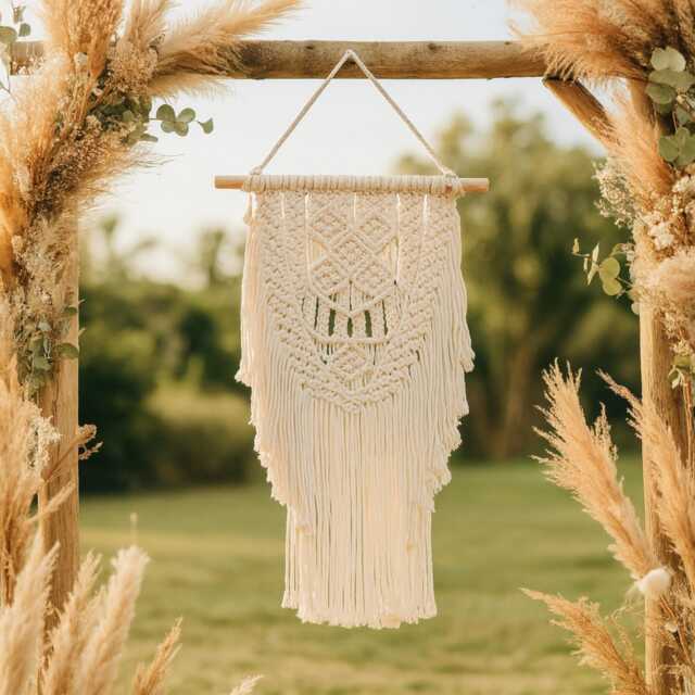 Macrame Wall Hanging Tribal Boho Tapestry Cotton Bedroom Decor - image 1