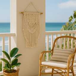 Macrame Wall Hanging Tribal Boho Tapestry Cotton Bedroom Decor - thumbnail 3