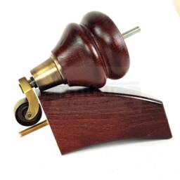 Solid Wood Furniture Feet 2 With Antique Brass Castors Curved Back Legs 140mm High For Sofas Chairs Stools Cabinets & Beds M8