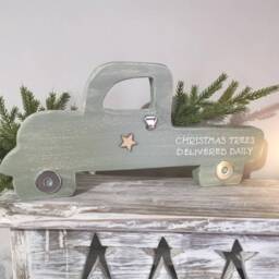 Christmas Decorations, Wooden Truck, Decor, Primitive Christmas, Home Styling Tray, Rustic - thumbnail 3