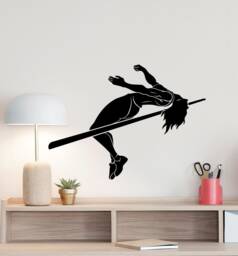 High Jumper Wall Decal Jumping Poster Jump Sport Gift Vinyl Sticker Fitness Decor Gym Art Print Stencil 7-60 - thumbnail 1
