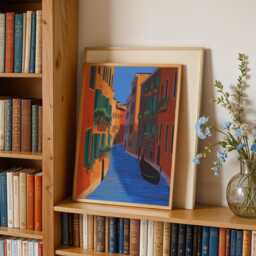 Venice Wall Art Print Gondola Canal - Italian Architecture Travel Poster - thumbnail 2
