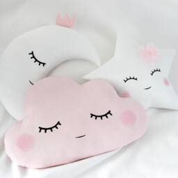 Baby Girl Pillows Set Cloud Star Moon Cushion White Nursery Decor Boho Kids Room Princess Newborn Gift Toddler Dreamy Canopy Twinkle Infant - thumbnail 2