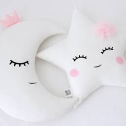 Baby Girl Pillows Set Cloud Star Moon Cushion White Nursery Decor Boho Kids Room Princess Newborn Gift Toddler Dreamy Canopy Twinkle Infant - thumbnail 3